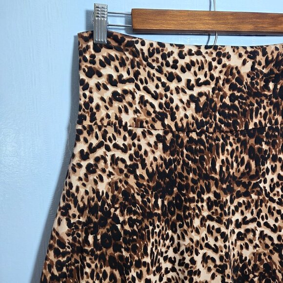 Lularoe Azure Large Brown Tan Animal Print Pull On Flowy Lightweight Midi Skirt - Picture 3 of 7